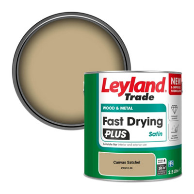 Leyland Trade Wood & Metal Fast Drying Plus Satin Paint Canvas Satchel (Ppg12-20) 2.5L from B&Q
