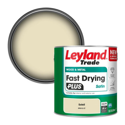 Leyland Trade Wood & Metal Fast Drying Plus Satin Paint Soleil (Ppg12-27) 2.5L from B&Q