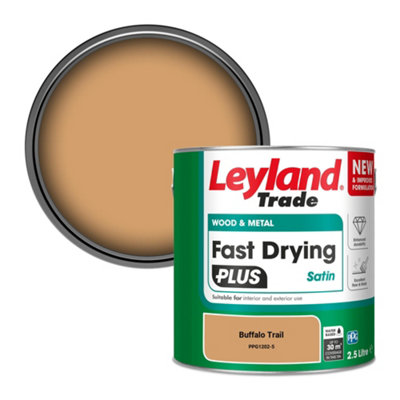 Leyland Trade Wood & Metal Fast Drying Plus Satin Paint Buffalo Trail (Ppg1202-5) 2.5L from B&Q