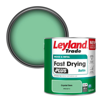 B&Q -  Wood & Metal Fast Drying Plus Satin Paint Crystal Gem (Ppg1227-4) 2.5L