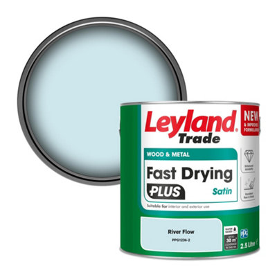 Leyland Trade Wood & Metal Fast Drying Plus Satin Paint River Flow (Ppg1236-2) 2.5L from B&Q