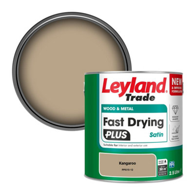 Leyland Trade Wood & Metal Fast Drying Plus Satin Paint Kangaroo (Ppg15-12) 2.5L from B&Q