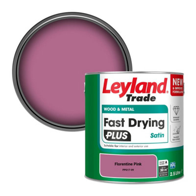 Leyland Trade Wood & Metal Fast Drying Plus Satin Paint Florentine Pink (Ppg17-09) 2.5L from B&Q