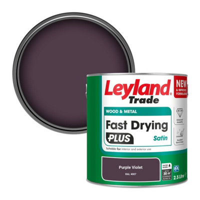 Leyland Trade Wood & Metal Fast Drying Plus Satin Paint Purple Violet (Ral 4007) 2.5L from B&Q