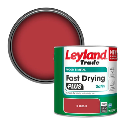 B&Q -  Wood & Metal Fast Drying Plus Satin Paint (S 1080-R) 2.5L