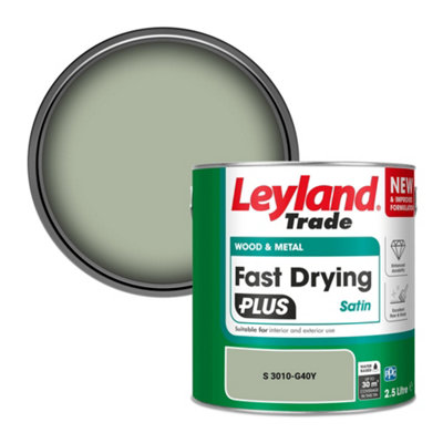 B&Q -  Wood & Metal Fast Drying Plus Satin Paint (S 3010-G40Y) 2.5L