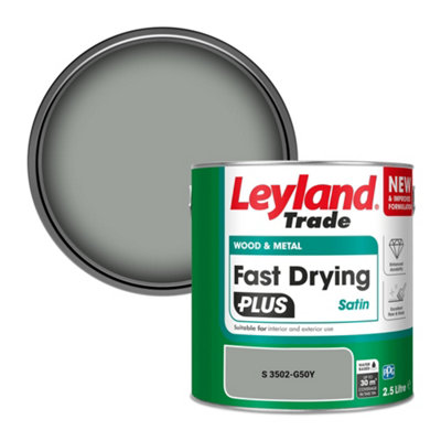 B&Q -  Wood & Metal Fast Drying Plus Satin Paint (S 3502-G50Y) 2.5L