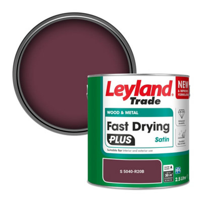 B&Q -  Wood & Metal Fast Drying Plus Satin Paint (S 5040-R20B) 2.5L
