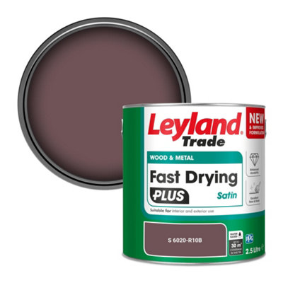 Leyland Trade Wood & Metal Fast Drying Plus Satin Paint (S 6020-R10B) 2.5L from B&Q