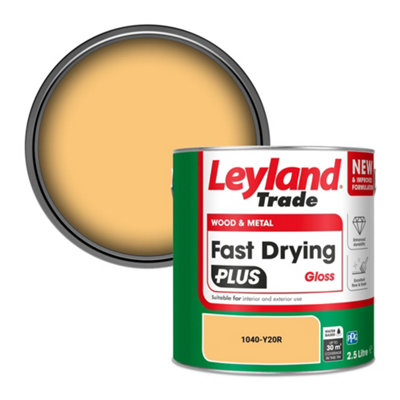 Leyland Trade Wood & Metal Fast Drying Plus Gloss Paint (1040-Y20R) 2.5L from B&Q