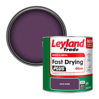 Leyland Trade Wood & Metal Fast Drying Plus Gloss Paint (5040-R40B) 2.5L from B&Q