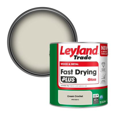 Leyland Trade Wood & Metal Fast Drying Plus Gloss Paint Cream Crochet (Ppg1024-2) 2.5L from B&Q