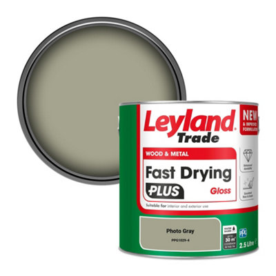 Leyland Trade Wood & Metal Fast Drying Plus Gloss Paint Photo Gray (Ppg1029-4) 2.5L from B&Q