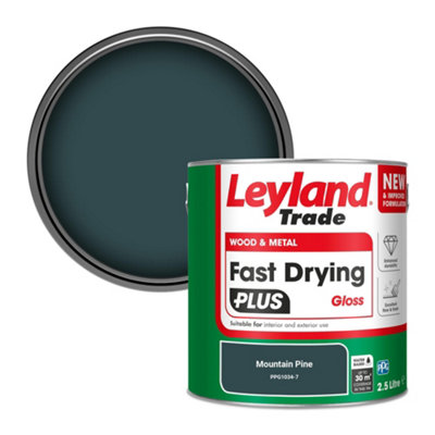 Leyland Trade Wood & Metal Fast Drying Plus Gloss Paint Mountain Pine (Ppg1034-7) 2.5L from B&Q