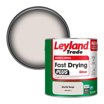 Leyland Trade Wood & Metal Fast Drying Plus Gloss Paint Wistful Beige (Ppg1061-2) 2.5L from B&Q