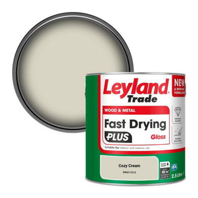 Leyland Trade Wood & Metal Fast Drying Plus Gloss Paint Cozy Cream (Ppg1112-2) 2.5L from B&Q