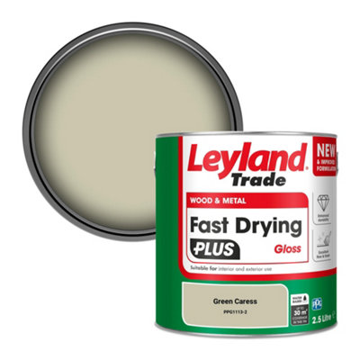 Leyland Trade Wood & Metal Fast Drying Plus Gloss Paint Green Caress (Ppg1113-2) 2.5L from B&Q
