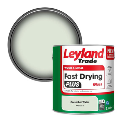Leyland Trade Wood & Metal Fast Drying Plus Gloss Paint Cucumber Water (Ppg1121-1) 2.5L from B&Q