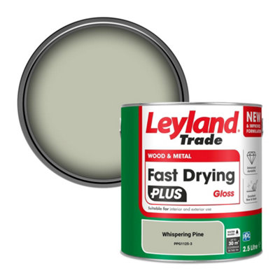 Leyland Trade Wood & Metal Fast Drying Plus Gloss Paint Whispering Pine (Ppg1125-3) 2.5L from B&Q