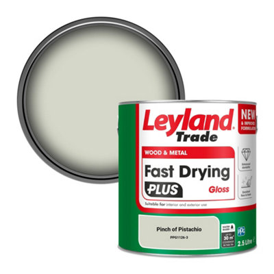 Leyland Trade Wood & Metal Fast Drying Plus Gloss Paint Pinch Of Pistachio (Ppg1126-3) 2.5L from B&Q