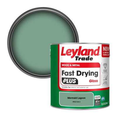 Leyland Trade Wood & Metal Fast Drying Plus Gloss Paint Mermaid Lagoon (Ppg1139-4) 2.5L from B&Q