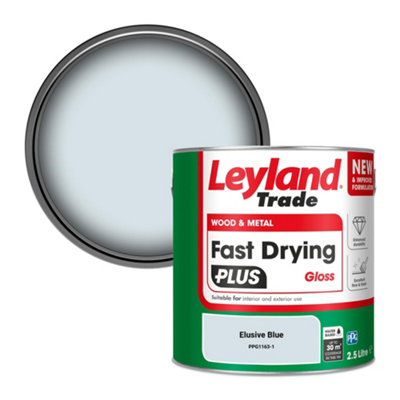 Leyland Trade Wood & Metal Fast Drying Plus Gloss Paint Elusive Blue (Ppg1163-1) 2.5L from B&Q