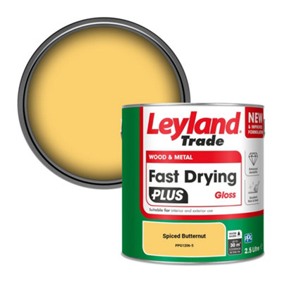 Leyland Trade Wood & Metal Fast Drying Plus Gloss Paint Spiced Butternut (Ppg1206-5) 2.5L from B&Q