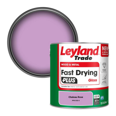 Leyland Trade Wood & Metal Fast Drying Plus Gloss Paint Chateau Rose (Ppg1252-5) 2.5L from B&Q