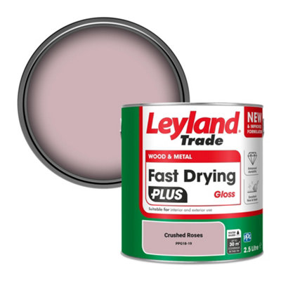 Leyland Trade Wood & Metal Fast Drying Plus Gloss Paint Crushed Roses (Ppg18-19) 2.5L from B&Q