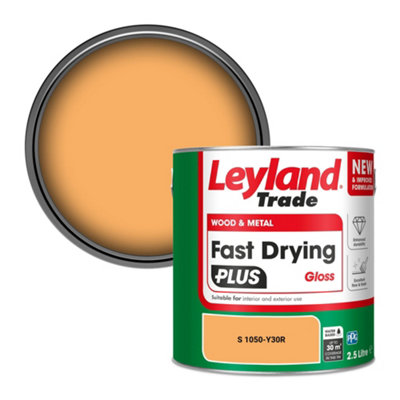 Leyland Trade Wood & Metal Fast Drying Plus Gloss Paint (S 1050-Y30R) 2.5L from B&Q