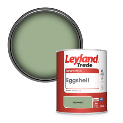Leyland Trade Wood & Metal Eggshell Paint (3020-G30Y) 1L from B&Q