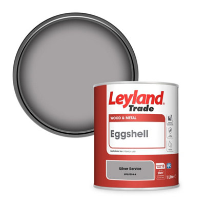 B&Q -  Wood & Metal Eggshell Paint Silver Service (Ppg1004-4) 1L