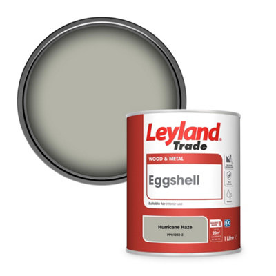 Leyland Trade Wood & Metal Eggshell Paint Hurricane Haze (Ppg1032-2) 1L from B&Q