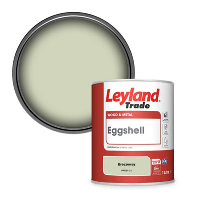 Leyland Trade Wood & Metal Eggshell Paint Breezeway (Ppg11-21) 1L from B&Q