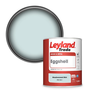 Leyland Trade Wood & Metal Eggshell Paint Meadowsweet Mist (Ppg1148-1) 1L from B&Q