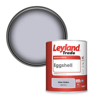 Leyland Trade Wood & Metal Eggshell Paint Silver Chalice (Ppg1174-3) 1L from B&Q
