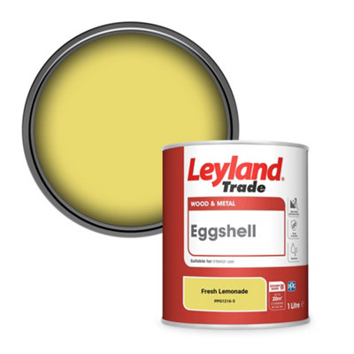 Leyland Trade Wood & Metal Eggshell Paint Fresh Lemonade (Ppg1216-5) 1L from B&Q
