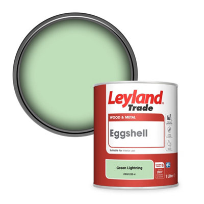 Leyland Trade Wood & Metal Eggshell Paint Green Lightning (Ppg1225-4) 1L from B&Q