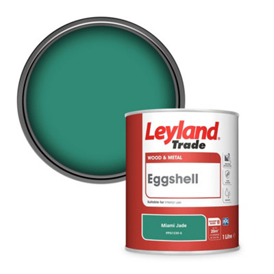 Leyland Trade Wood & Metal Eggshell Paint Miami Jade (Ppg1230-6) 1L from B&Q