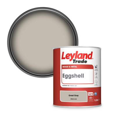 Leyland Trade Wood & Metal Eggshell Paint Great Gray (Ppg15-28) 1L from B&Q