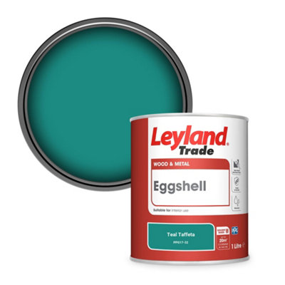 Leyland Trade Wood & Metal Eggshell Paint Teal Taffeta (Ppg17-32) 1L from B&Q