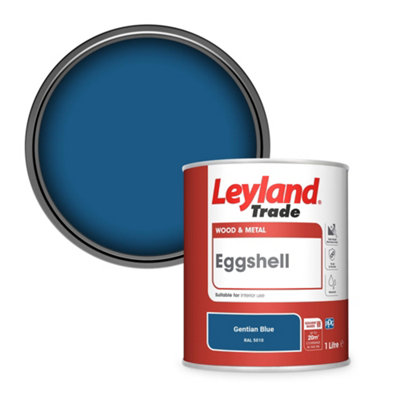 Leyland Trade Wood & Metal Eggshell Paint Gentian Blue (Ral 5010) 1L from B&Q