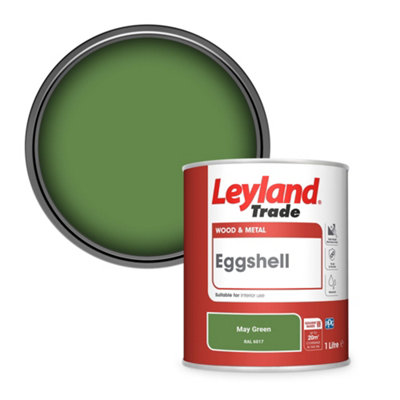 Leyland Trade Wood & Metal Eggshell Paint May Green (Ral 6017) 1L from B&Q