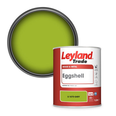 Leyland Trade Wood & Metal Eggshell Paint (S 1075-G40Y) 1L from B&Q
