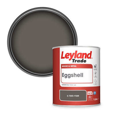 Leyland Trade Wood & Metal Eggshell Paint (S 7005-Y50R) 1L from B&Q