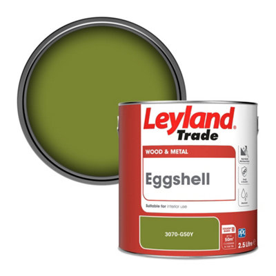 Leyland Trade Wood & Metal Eggshell Paint (3070-G50Y) 2.5L from B&Q
