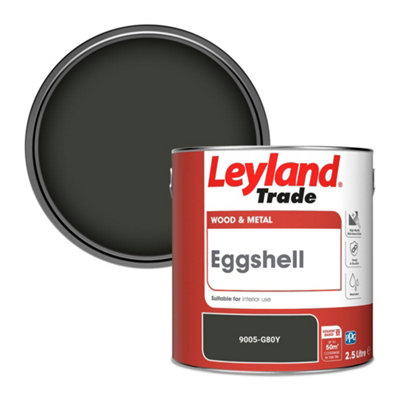 Leyland Trade Wood & Metal Eggshell Paint (9005-G80Y) 2.5L from B&Q