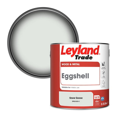Leyland Trade Wood & Metal Eggshell Paint Snow Goose (Ppg1010-1) 2.5L from B&Q