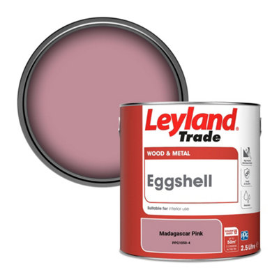 B&Q -  Wood & Metal Eggshell Paint Madagascar Pink (Ppg1050-4) 2.5L