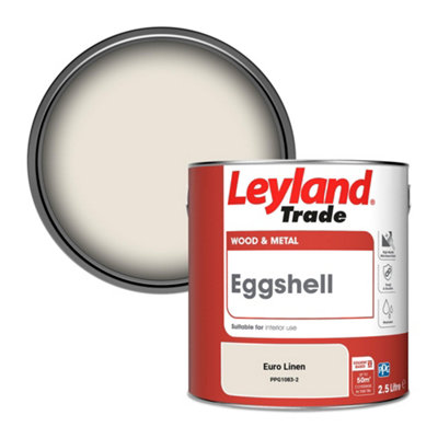 Leyland Trade Wood & Metal Eggshell Paint Euro Linen (Ppg1083-2) 2.5L from B&Q